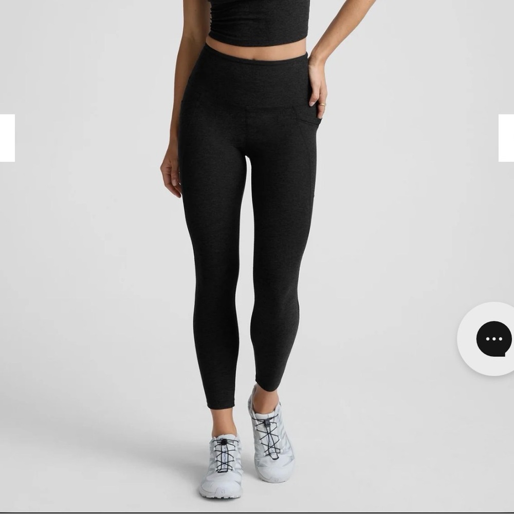 BNWT BEYOND YOGA SPACEDYE OUT OF POCKET LEGGINGS DARKEST NIGHT HIGH WAISTED